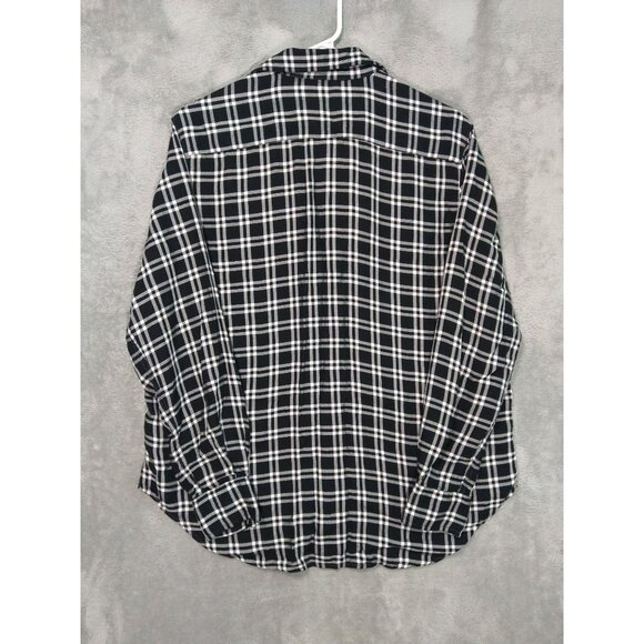 Frank Eileen Shirt Womens Small Black Plaid Button Up Long Sleeve Top Modal - Picture 2 of 8